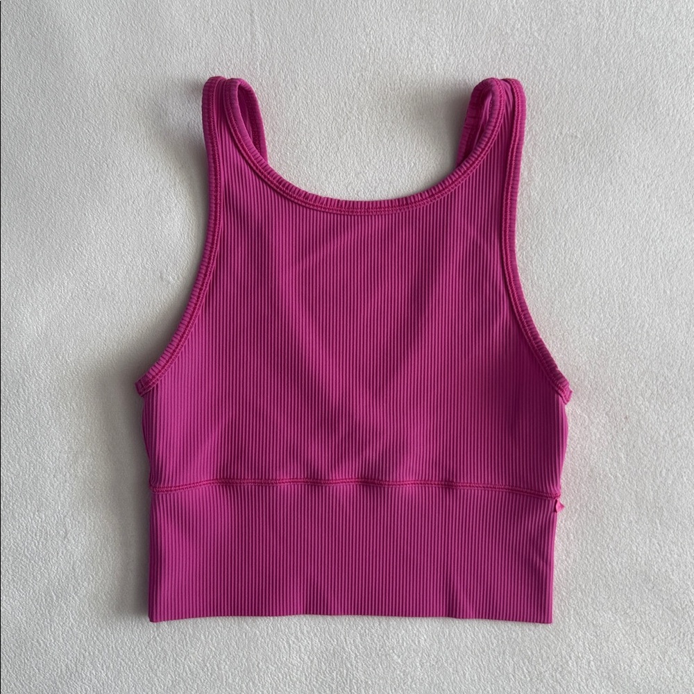 lululemon athletica Hot Pink Cropped Sports Bra Top size 4 - Picture 3 of 9